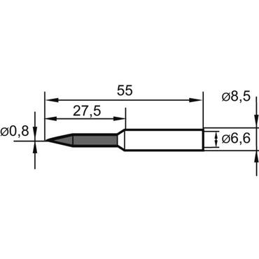 Spare solder tip, pencil tip, extended, 0.8 mm type 9150